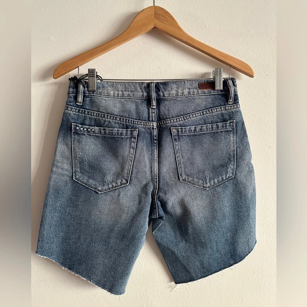 SAM EDELMAN Deep Blue Distressed Jean Shorts SIZE 00/24 Classic Walking Medium - Picture 8 of 9